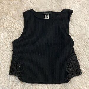Forever 21 Black Ribbed Knit Top